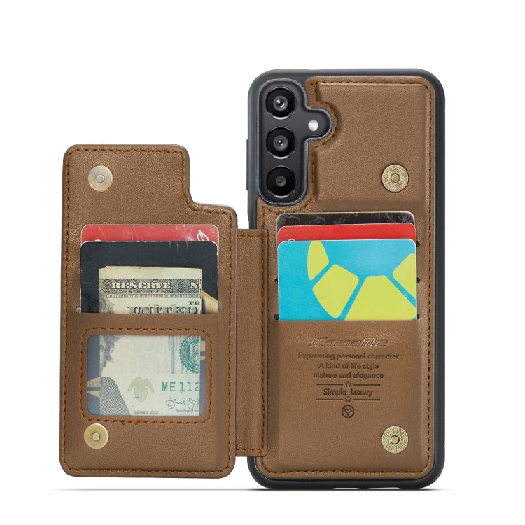 For Samsung Galaxy A15 CaseMe C22 Litchi Texture RFID Anti-theft Leather Phone Case(Brown) - Galaxy Phone Cases by CaseMe | Online Shopping South Africa | PMC Jewellery | Buy Now Pay Later Mobicred