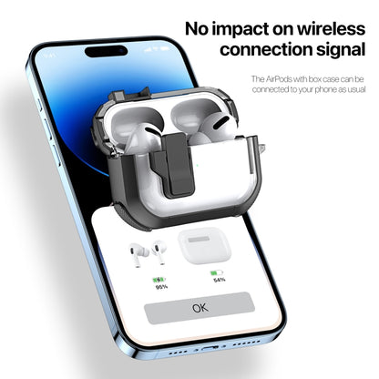 For AirPods Pro 2 DUX DUCIS PECN Series Split Two-color Transparent Earphone Case with Hook(Blue Black) - For AirPods Pro 2 by DUX DUCIS | Online Shopping South Africa | PMC Jewellery | Buy Now Pay Later Mobicred