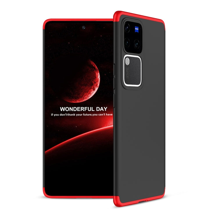 For vivo V30 /V30 Pro 5G GKK Three Stage Splicing Full Coverage PC Phone Case(Black Red) - vivo Cases by GKK | Online Shopping South Africa | PMC Jewellery | Buy Now Pay Later Mobicred