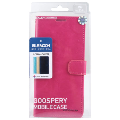 For Samsung Galaxy S24+ 5G GOOSPERY BLUE MOON Crazy Horse Texture Leather Phone Case(Rose Red) - Galaxy S24+ 5G Cases by GOOSPERY | Online Shopping South Africa | PMC Jewellery | Buy Now Pay Later Mobicred