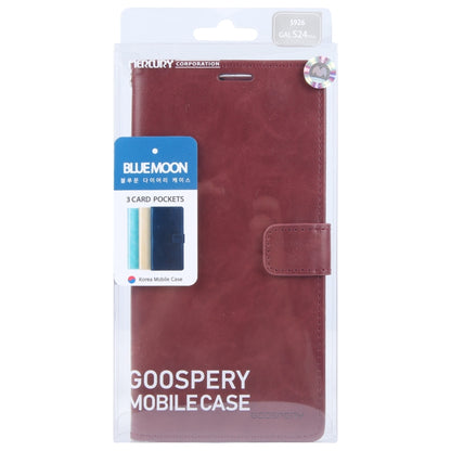 For Samsung Galaxy S24+ 5G GOOSPERY BLUE MOON Crazy Horse Texture Leather Phone Case(Wine Red) - Galaxy S24+ 5G Cases by GOOSPERY | Online Shopping South Africa | PMC Jewellery | Buy Now Pay Later Mobicred