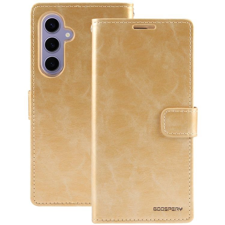 For Samsung Galaxy S24 5G GOOSPERY BLUE MOON Crazy Horse Texture Leather Phone Case(Gold) - Galaxy S24 5G Cases by GOOSPERY | Online Shopping South Africa | PMC Jewellery | Buy Now Pay Later Mobicred