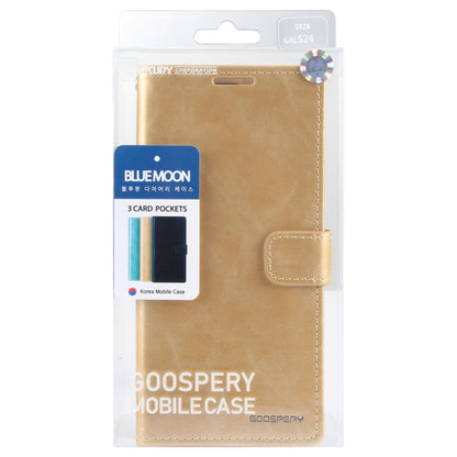 For Samsung Galaxy S24 5G GOOSPERY BLUE MOON Crazy Horse Texture Leather Phone Case(Gold) - Galaxy S24 5G Cases by GOOSPERY | Online Shopping South Africa | PMC Jewellery | Buy Now Pay Later Mobicred