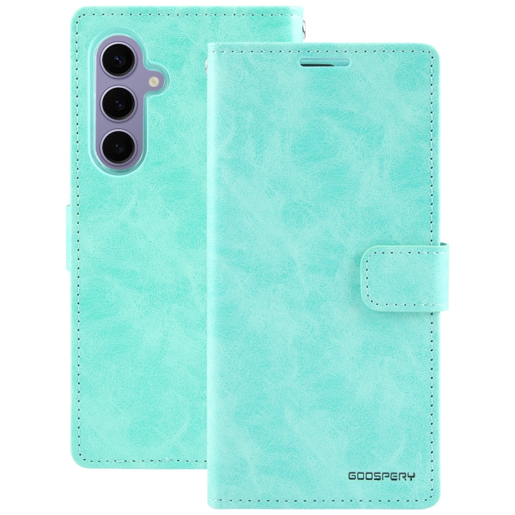 For Samsung Galaxy S24 5G GOOSPERY BLUE MOON Crazy Horse Texture Leather Phone Case(Mint Green) - Galaxy S24 5G Cases by GOOSPERY | Online Shopping South Africa | PMC Jewellery | Buy Now Pay Later Mobicred