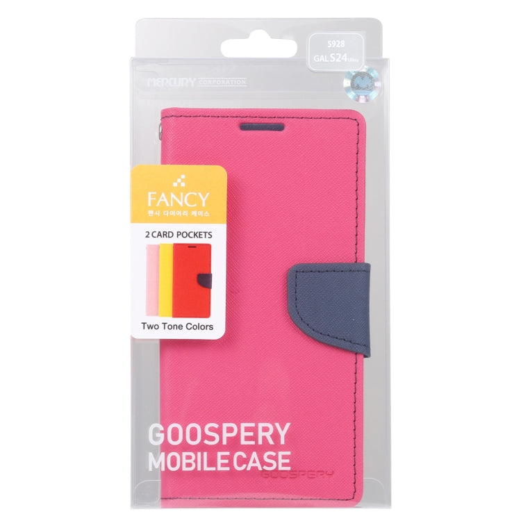 For Samsung Galaxy S24 Ultra 5G GOOSPERY FANCY DIARY Cross Texture Leather Phone Case(Rose Red) - Galaxy S24 Ultra 5G Cases by GOOSPERY | Online Shopping South Africa | PMC Jewellery | Buy Now Pay Later Mobicred