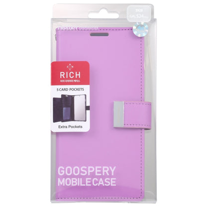 For Samsung Galaxy S24 Ultra 5G GOOSPERY RICH DIARY Crazy Horse Texture Leather Phone Case(Purple) - Galaxy S24 Ultra 5G Cases by GOOSPERY | Online Shopping South Africa | PMC Jewellery | Buy Now Pay Later Mobicred