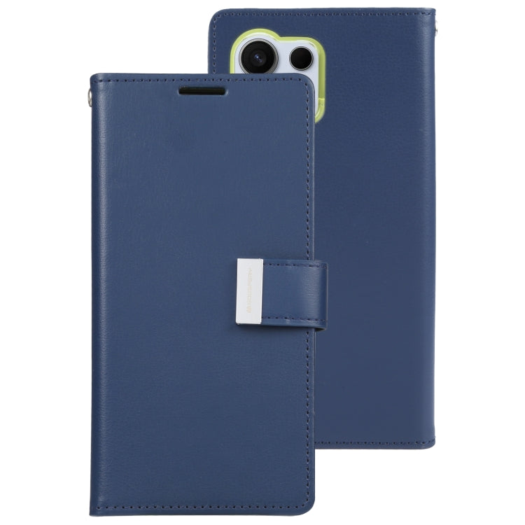 For Samsung Galaxy S24 Ultra 5G GOOSPERY RICH DIARY Crazy Horse Texture Leather Phone Case(Blue) - Galaxy S24 Ultra 5G Cases by GOOSPERY | Online Shopping South Africa | PMC Jewellery | Buy Now Pay Later Mobicred