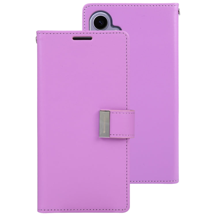 For Samsung Galaxy S24 5G GOOSPERY RICH DIARY Crazy Horse Texture Leather Phone Case(Purple) - Galaxy S24 5G Cases by GOOSPERY | Online Shopping South Africa | PMC Jewellery | Buy Now Pay Later Mobicred