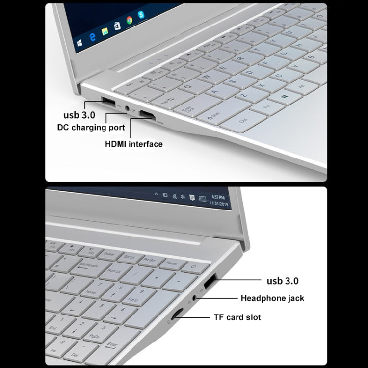 V8 15.6 inch Ultrathin Laptop, 16GB+2TB, Windows 10 Intel Processor N95 Quad Core(Silver) - Others by PMC Jewellery | Online Shopping South Africa | PMC Jewellery