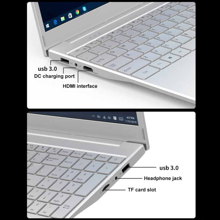 V8 15.6 inch Ultrathin Laptop, 16GB+256GB, Windows 10 Intel Processor N95 Quad Core(Silver) - Others by PMC Jewellery | Online Shopping South Africa | PMC Jewellery