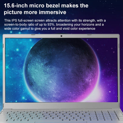 V8 15.6 inch Ultrathin Laptop, 16GB+2TB, Windows 10 Intel Processor N95 Quad Core(Silver) - Others by PMC Jewellery | Online Shopping South Africa | PMC Jewellery