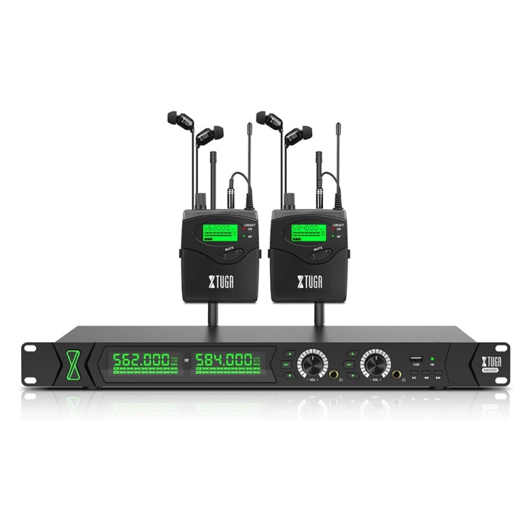 XTUGA RW2090 Professional Stage Wireless 2 Channel In Ear Monitoring System 2 in 1(EU Plug) - Microphone by XTUGA | Online Shopping South Africa | PMC Jewellery | Buy Now Pay Later Mobicred