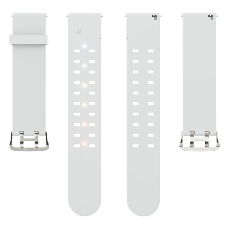 For Apple Watch SE 44mm Luminous Colorful Light Silicone Watch Band(Light Grey) - Watch Bands by PMC TechLife | Online Shopping South Africa | PMC TechLife