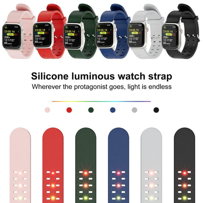 For Apple Watch 42mm Luminous Colorful Light Silicone Watch Band(Green) - Watch Bands by PMC Jewellery | Online Shopping South Africa | PMC Jewellery