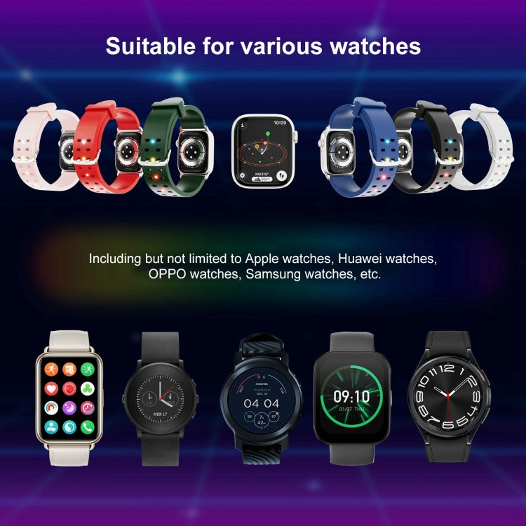 For Apple Watch SE 44mm Luminous Colorful Light Silicone Watch Band(Light Grey) - Watch Bands by PMC TechLife | Online Shopping South Africa | PMC TechLife