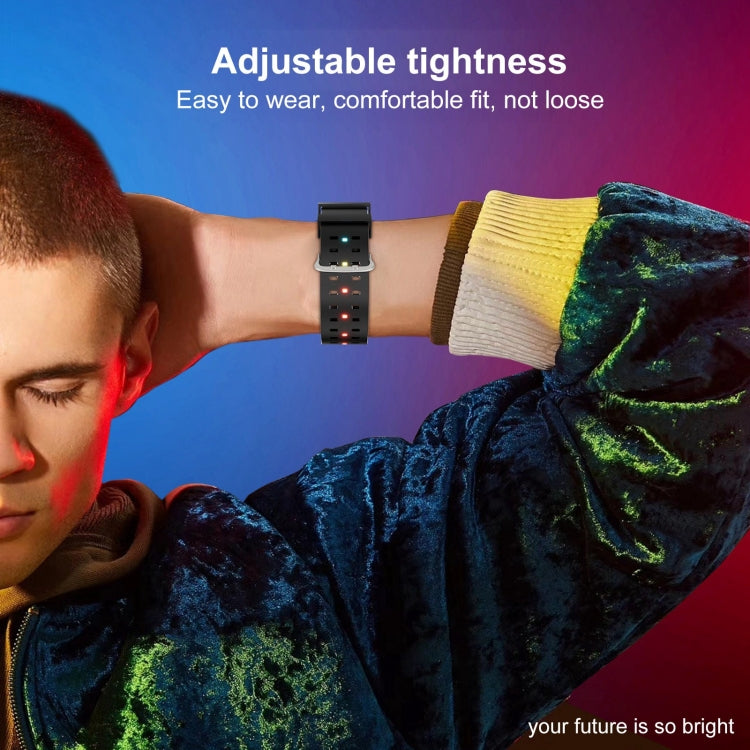 For Apple Watch 42mm Luminous Colorful Light Silicone Watch Band(Red) - Watch Bands by PMC TechLife | Online Shopping South Africa | PMC TechLife