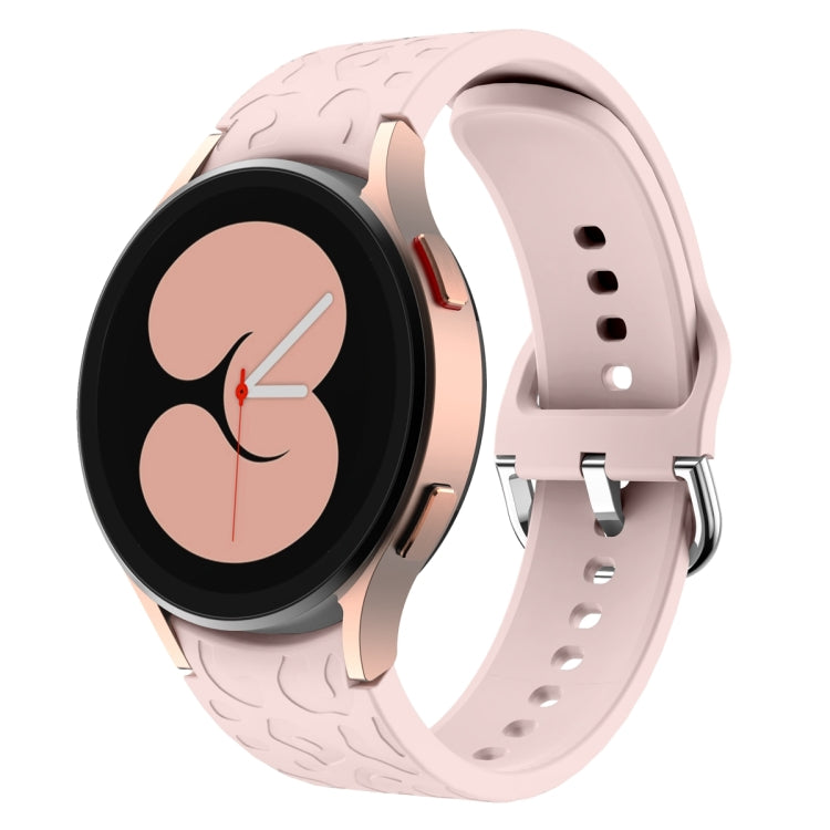 For Samsung Galaxy Watch 6 Leopard Print Embossed Silicone Watch Band(Pink) - Watch Bands by PMC TechLife | Online Shopping South Africa | PMC TechLife
