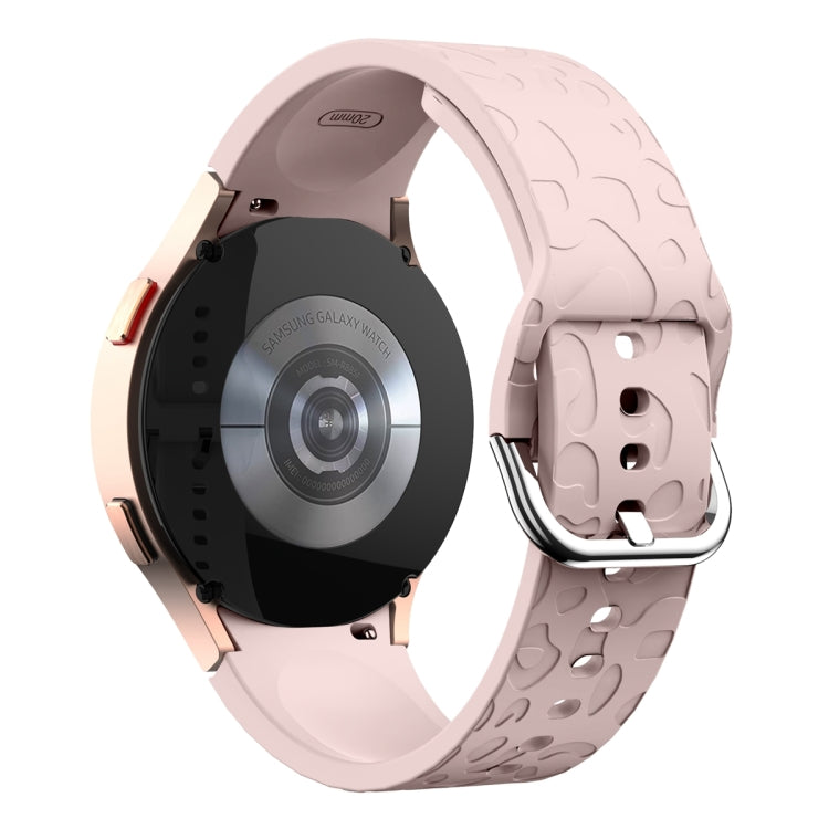 For Samsung Galaxy Watch 6 Leopard Print Embossed Silicone Watch Band(Pink) - Watch Bands by PMC TechLife | Online Shopping South Africa | PMC TechLife