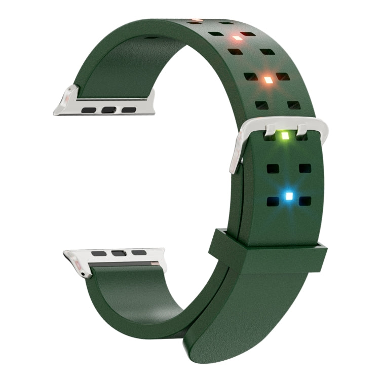 22mm Luminous Colorful Light Silicone Watch Band(Green) - 22mm Bands by PMC TechLife | Online Shopping South Africa | PMC TechLife | Buy Now Pay Later Mobicred
