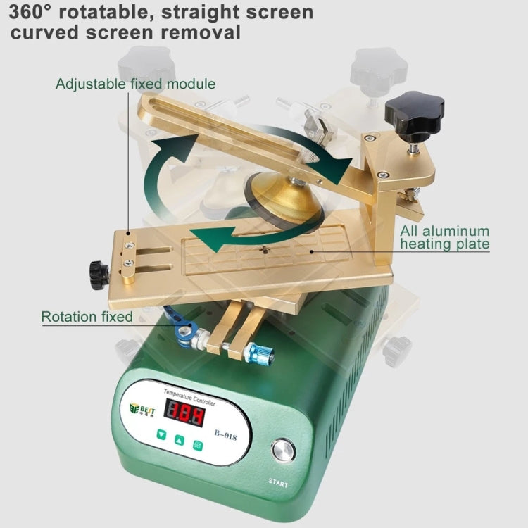 BEST B-918A 7 inch 220V Vacuum Pump LCD Screen Rotary Heating Platform Separator, EU Plug - free shipping - PMC TechLife - Order now!