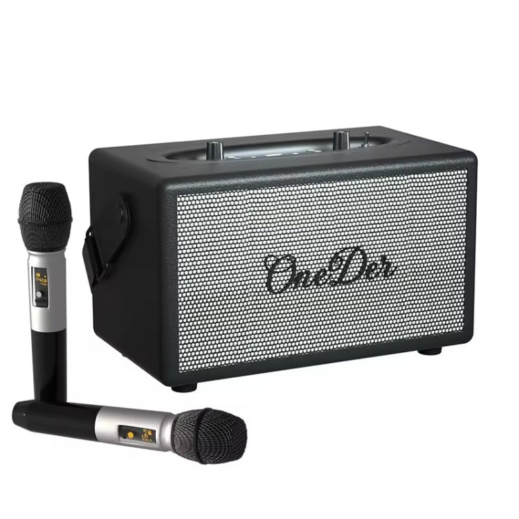 Oneder D7 Bluetooth Speaker Outdoor Karaoke Wireless Speakers With Two Mic(Black) - Desktop Speaker by OneDer | Online Shopping South Africa | PMC Jewellery | Buy Now Pay Later Mobicred