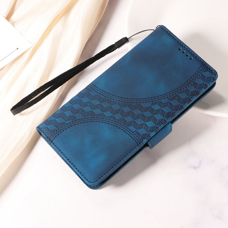 For iPhone SE 2024 Embossed Rhombus Starry Leather Phone Case(Blue) - More iPhone Cases by PMC Jewellery | Online Shopping South Africa | PMC Jewellery | Buy Now Pay Later Mobicred