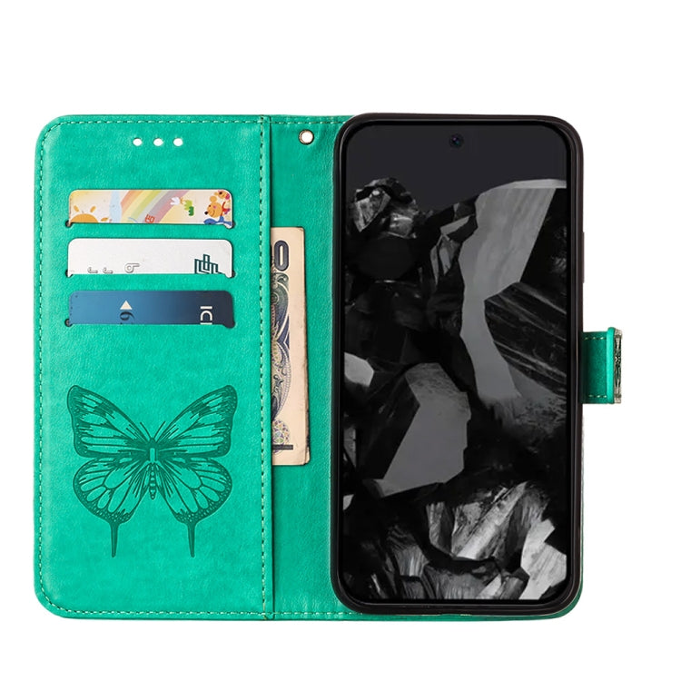 For Google Pixel 9 Pro Embossed Butterfly Leather Phone Case(Green) - Google Cases by PMC Jewellery | Online Shopping South Africa | PMC Jewellery | Buy Now Pay Later Mobicred