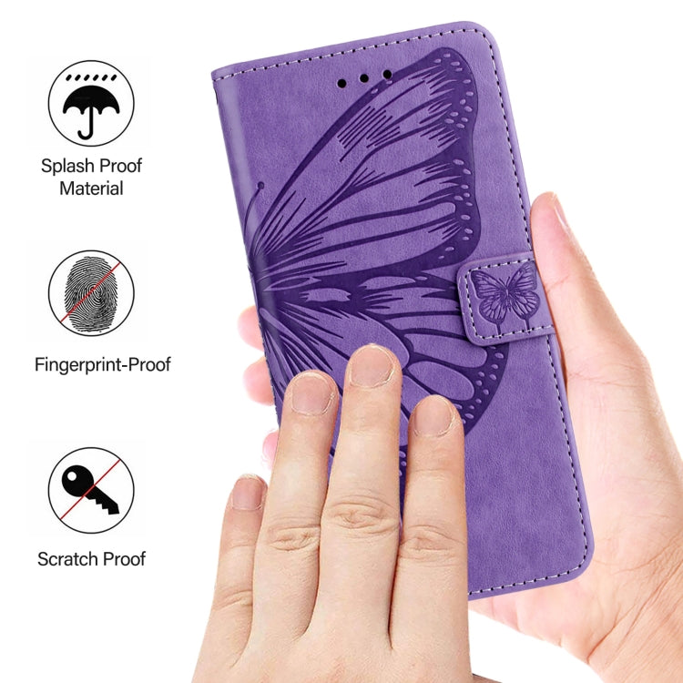 For Google Pixel 9 Pro XL Embossed Butterfly Leather Phone Case(Purple) - Google Cases by PMC Jewellery | Online Shopping South Africa | PMC Jewellery | Buy Now Pay Later Mobicred