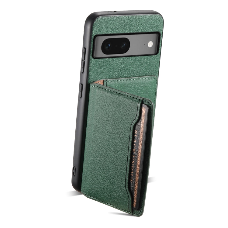 For Google Pixel 7 5G Calf Texture Card Bag Design Full Coverage Phone Case(Green) - Google Cases by PMC TechLife | Online Shopping South Africa | PMC TechLife | Buy Now Pay Later Mobicred