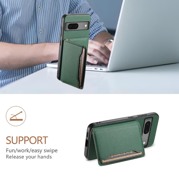 For Google Pixel 7 5G Calf Texture Card Bag Design Full Coverage Phone Case(Green) - Google Cases by PMC TechLife | Online Shopping South Africa | PMC TechLife | Buy Now Pay Later Mobicred