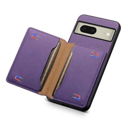 For Google Pixel 8 Calf Texture Card Bag Design Full Coverage Phone Case(Purple) - Google Cases by PMC Jewellery | Online Shopping South Africa | PMC Jewellery | Buy Now Pay Later Mobicred