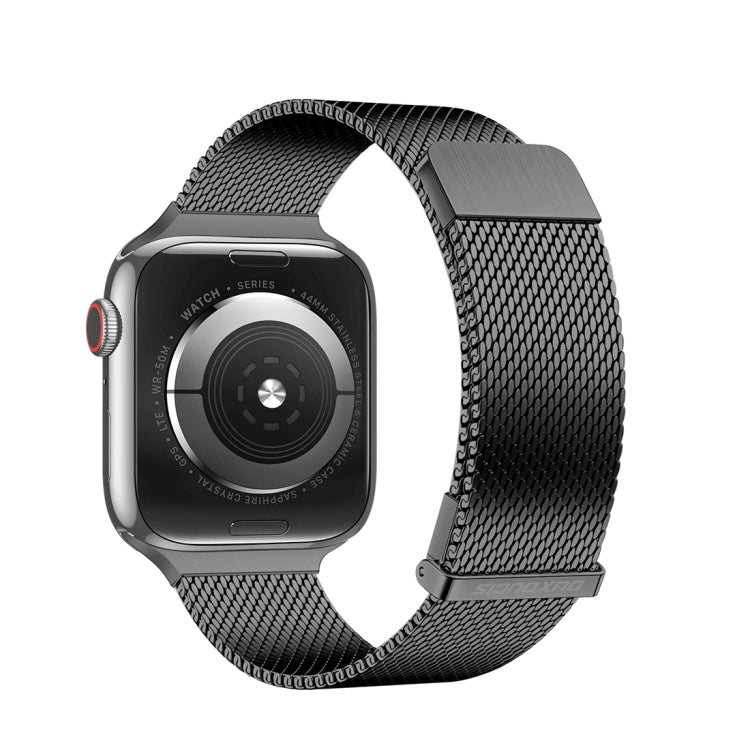 For Apple Watch Series 7 41mm DUX DUCIS Milanese Pro Series Stainless Steel Watch Band(Black) - Watch Bands by DUX DUCIS | Online Shopping South Africa | PMC Jewellery