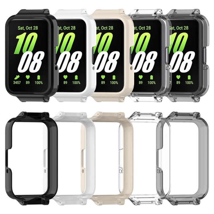 For Samsung Galaxy Fit 3 12mm Half Coverage Hollowed PC Watch Protective Case(Transparent White) - Watch Cases by PMC Jewellery | Online Shopping South Africa | PMC Jewellery