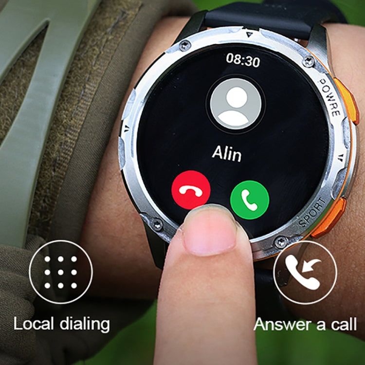 LEMFO AK59 1.43 inch AMLOED Round Screen Silicone Strap Smart Watch(Silver) - free shipping - PMC TechLife - Order now!