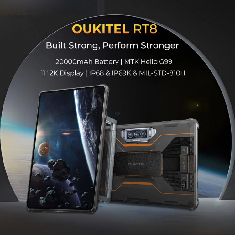[HK Warehouse] OUKITEL RT8 4G Network IP68/IP69K Rugged Tablet, 6GB+256GB, 11 inch Android 13 MediaTek Helio G99 Quad Core Support Dual SIM, EU Plug(Orange) - Other by OUKITEL | Online Shopping South Africa | PMC Jewellery