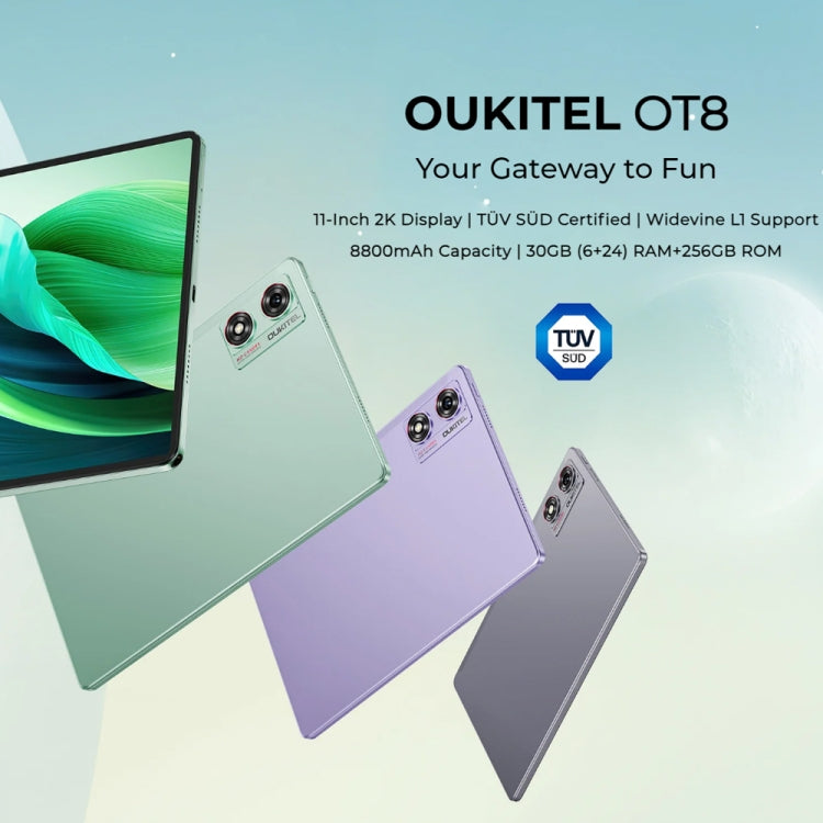 [HK Warehouse] OUKITEL OT8 Tablet PC 11 inch, 6GB+256GB, Android 13 Unisoc Tiger T606 Octa Core, Support Dual SIM 4G Network, EU Plug(Grey) - Other by OUKITEL | Online Shopping South Africa | PMC Jewellery