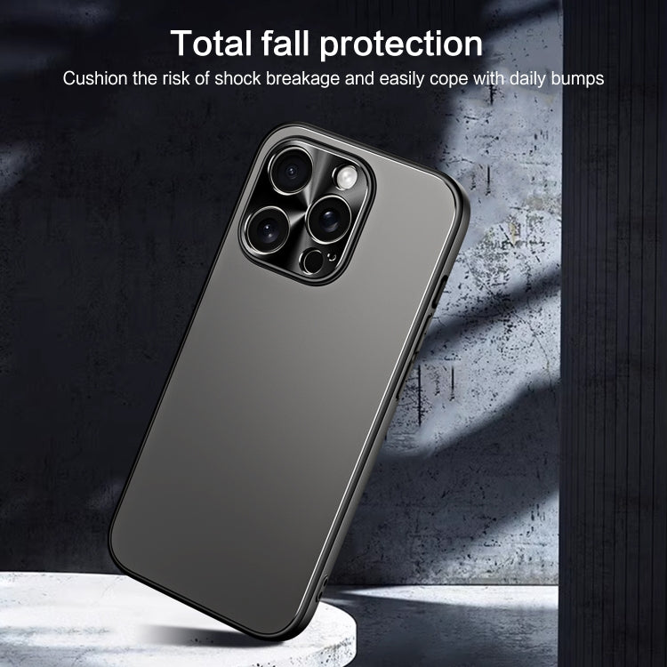 For iPhone 15 Plus R-JUST RJ-61 Electroplating Frosted TPU + PC Phone Case(Grey) - iPhone 15 Plus Cases by R-JUST | Online Shopping South Africa | PMC Jewellery