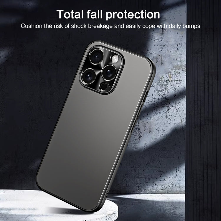 For iPhone 15 Pro R-JUST RJ-61 Electroplating Frosted TPU + PC Phone Case(Silver) - iPhone 15 Pro Cases by R-JUST | Online Shopping South Africa | PMC TechLife