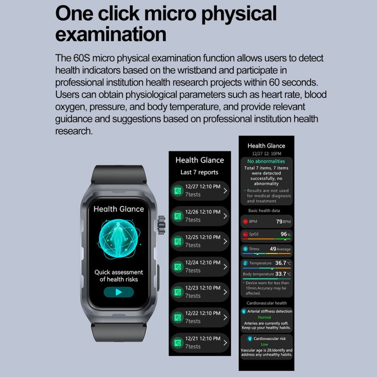 TK79 1.47 inch IP68 Waterproof Smart Watch, Support ECG / Blood Glucose / Blood Oxygen Monitoring / Uric Acid(Beige) - Smart Wristbands by PMC TechLife | Online Shopping South Africa | PMC TechLife | Buy Now Pay Later Mobicred