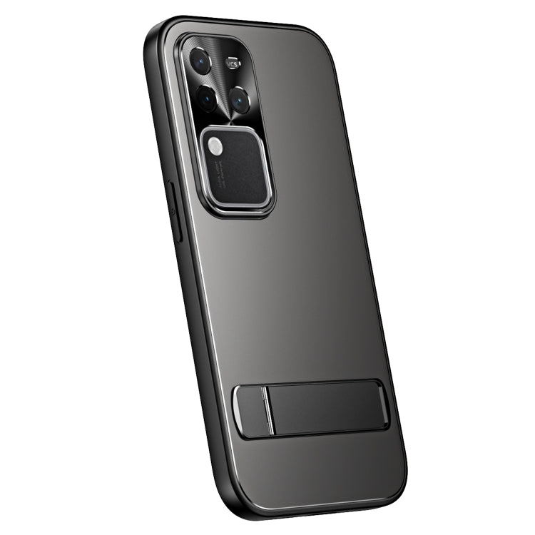 For vivo S18 Pro R-JUST RJ-61 Electroplating Frosted TPU + PC Phone Case with Holder(Grey) - S18 Pro Cases by R-JUST | Online Shopping South Africa | PMC Jewellery