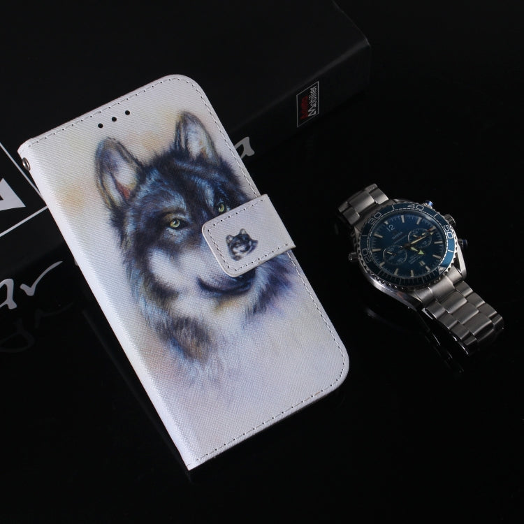 For Google Pixel 9 Pro Coloured Drawing Flip Leather Phone Case(White Wolf) - Google Cases by PMC TechLife | Online Shopping South Africa | PMC TechLife | Buy Now Pay Later Mobicred