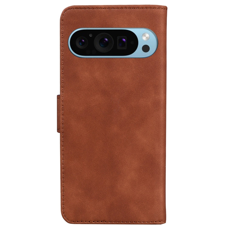 For Google Pixel 9 Skin Feel Pure Color Flip Leather Phone Case(Brown) - Google Cases by PMC Jewellery | Online Shopping South Africa | PMC Jewellery | Buy Now Pay Later Mobicred