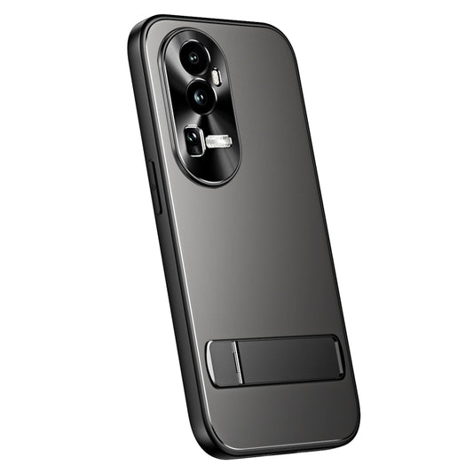 For OPPO Reno10 Pro+ Global R-JUST RJ-61 Electroplating Frosted TPU + PC Phone Case with Holder(Grey) - OPPO Cases by R-JUST | Online Shopping South Africa | PMC Jewellery