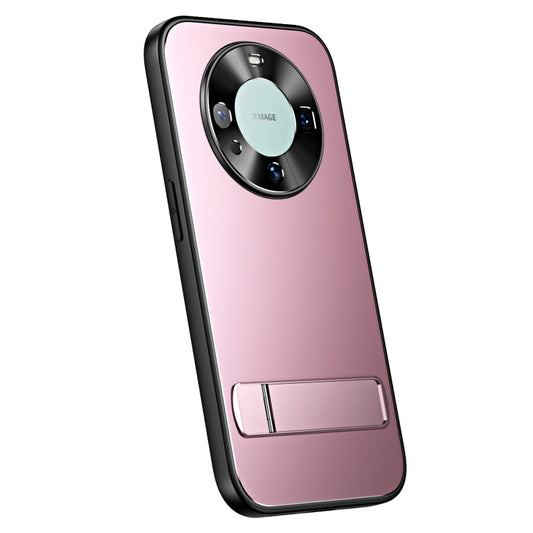 For Huawei Mate 60 R-JUST RJ-61 Electroplating Frosted TPU + PC Phone Case with Holder(Pink) - Huawei Cases by R-JUST | Online Shopping South Africa | PMC Jewellery
