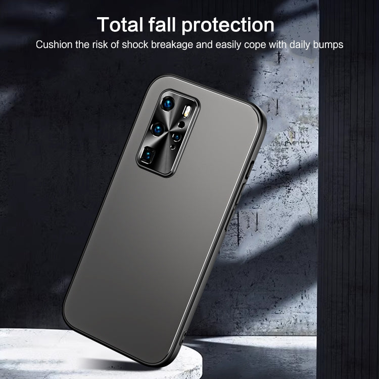For Huawei P40 Pro R-JUST RJ-61 Electroplating Frosted TPU + PC Phone Case with Holder(Grey) - Huawei Cases by R-JUST | Online Shopping South Africa | PMC Jewellery