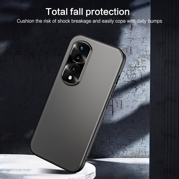 For Honor 70 R-JUST RJ-61 Electroplating Frosted TPU + PC Phone Case(Grey) - Honor Cases by R-JUST | Online Shopping South Africa | PMC TechLife | Buy Now Pay Later Mobicred