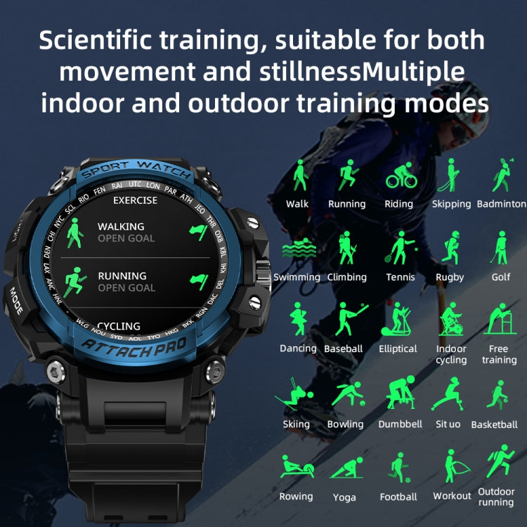 LOKMAT ATTACK 2 Pro 1.39 inch BT5.1 Smart Sport Watch, Support Bluetooth Call / Sleep / Heart Rate / Blood Pressure Health Monitor(Black Green) - Smart Watches by Lokmat | Online Shopping South Africa | PMC Jewellery