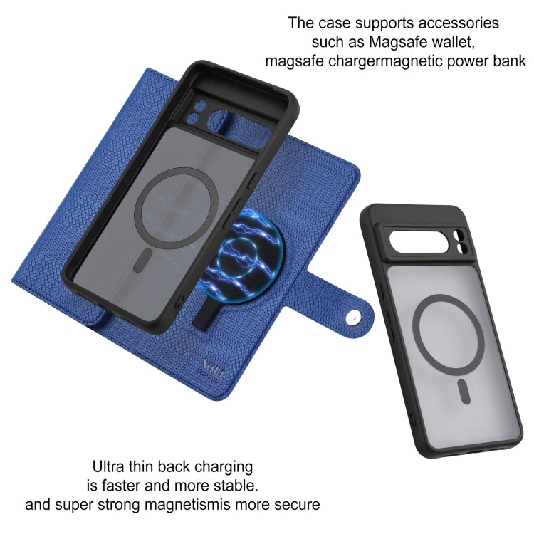 For Google Pixel 8 Pro ViLi GHA Series Shockproof MagSafe RFID Leather Attraction Horizontal Flip Phone Case(Blue) - Google Cases by ViLi | Online Shopping South Africa | PMC TechLife | Buy Now Pay Later Mobicred