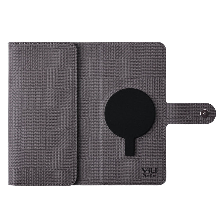 For iPhone 15 Pro Max ViLi GHA Series Shockproof MagSafe RFID Leather Attraction Horizontal Flip Phone Case(Grey) - iPhone 15 Pro Max Cases by ViLi | Online Shopping South Africa | PMC Jewellery | Buy Now Pay Later Mobicred