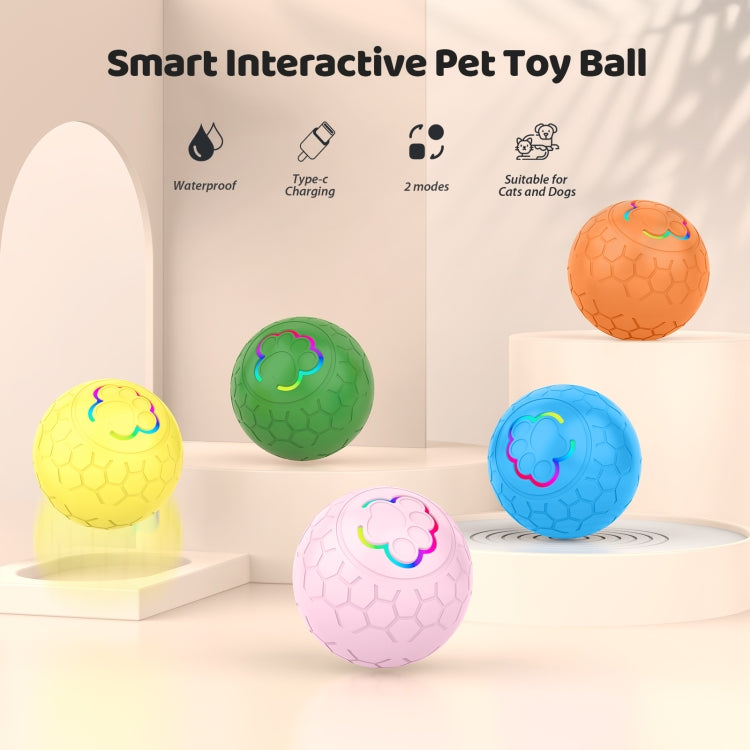 O5 Smart Pet Cat Toy Ball Luminous Yo-Yo Diameter 2.4 inches Standalone Version(Yellow) - Rubber Silicone Toys by PMC Jewellery | Online Shopping South Africa | PMC Jewellery